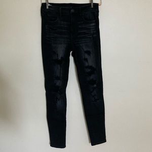AE Black Ripped Jeggins